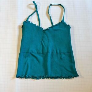 NUX Teal Ribbed Camisole NWOT